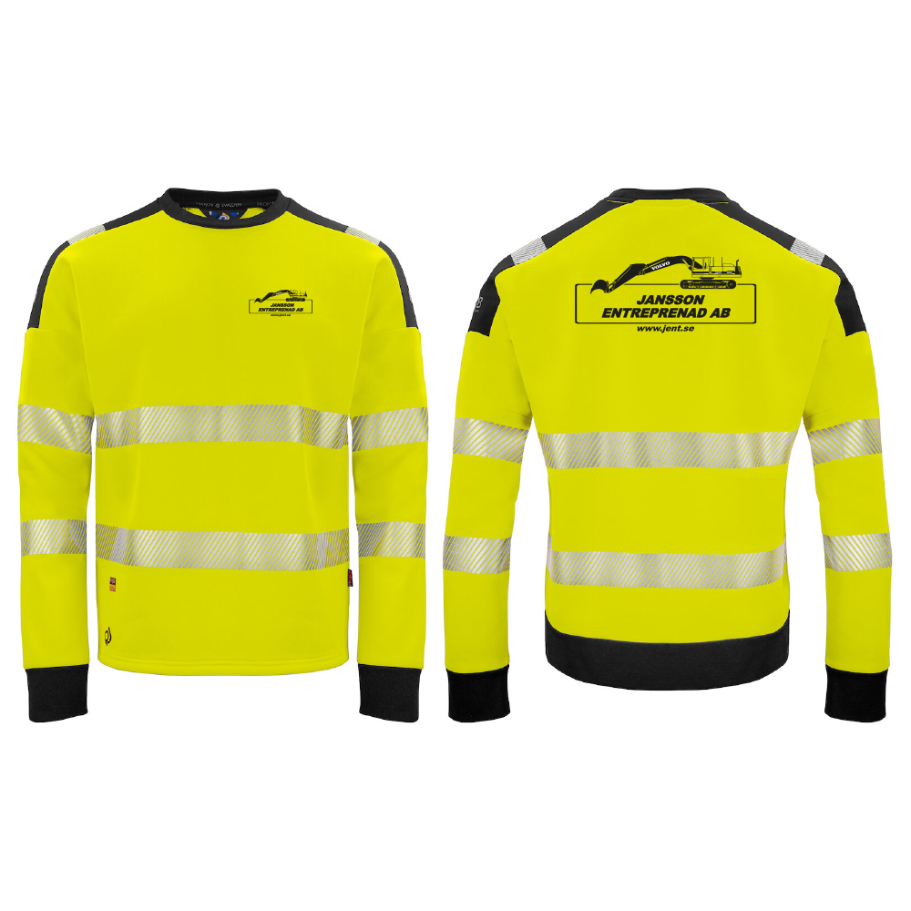 6108 Sweatshirt Rundhals Gul/Svart